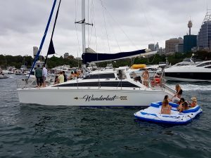 Sydney Topless Waitresses Wanderlust Boat with guests